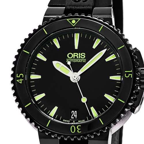 Oris Women's Aquis Black Rubber Strap Swiss Automatic Date Watch 73376524722RS Best Deals & Coupons in America